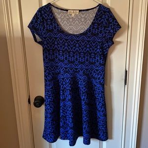 Blue patterned dress